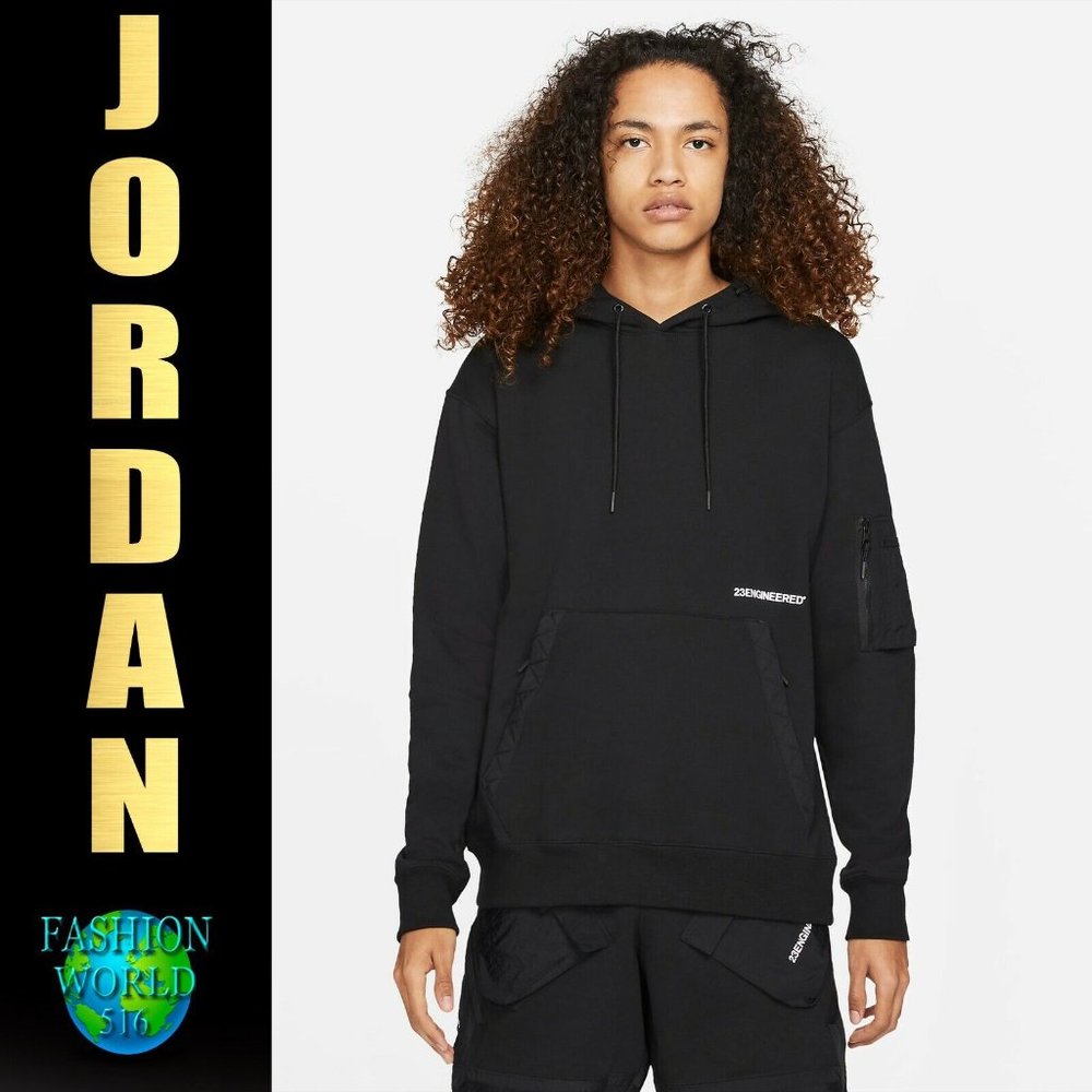 Nike Men's Jordan 23 Engineered Fleece Pullover Hoodie Size 3XL Black DA7178 010